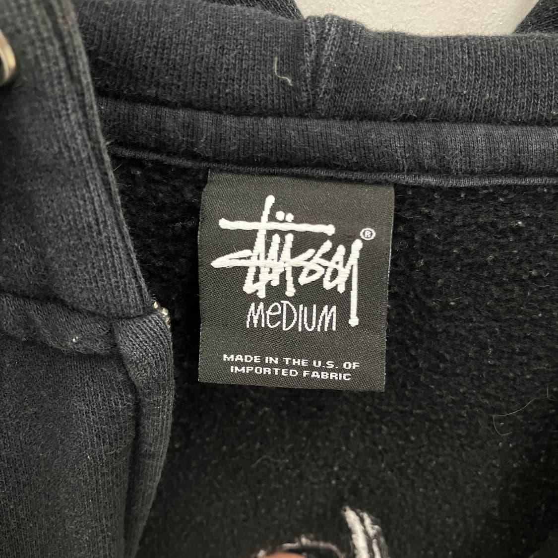 스투시 블랙 베이직 로고 후드집업 M 상품이미지3