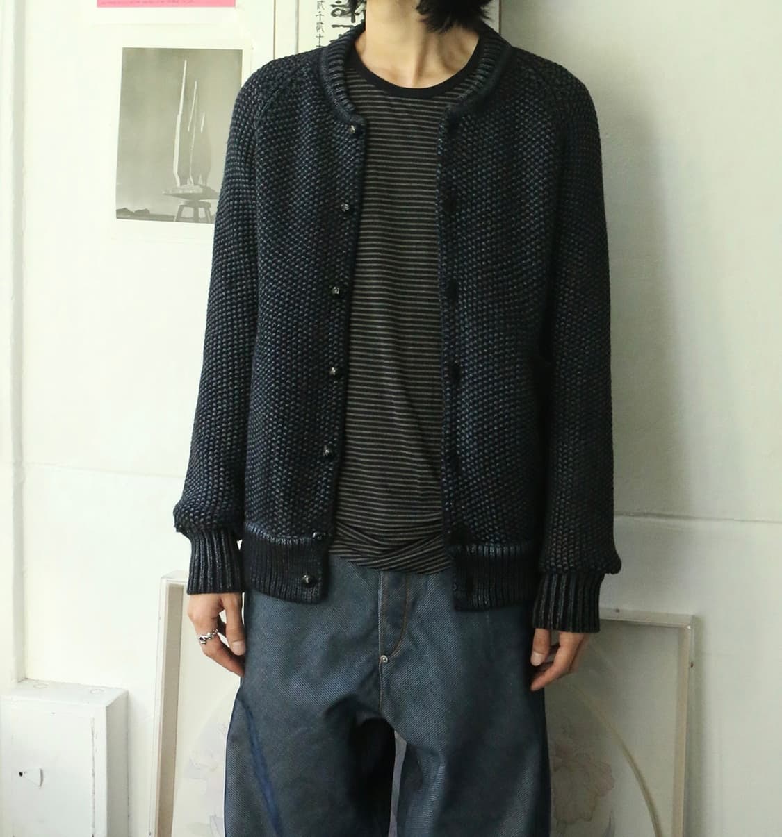 디젤 네이비 바시티 가디건 상품이미지1