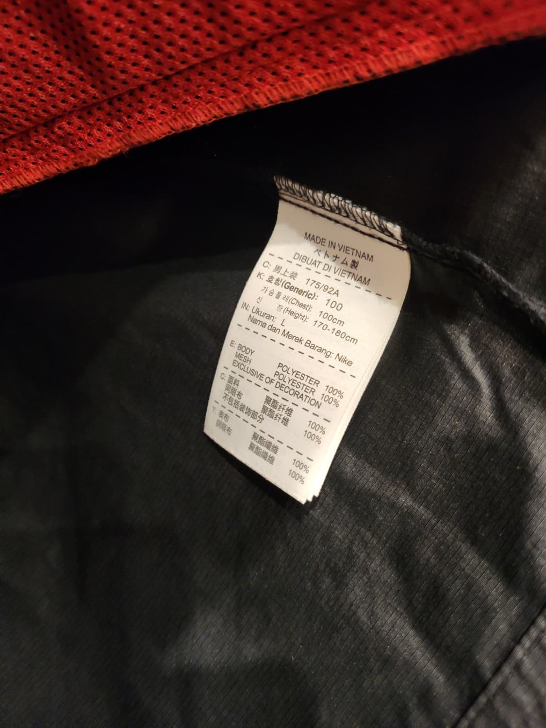 나이키골프 바람막이 블랙&레드L 상품이미지5