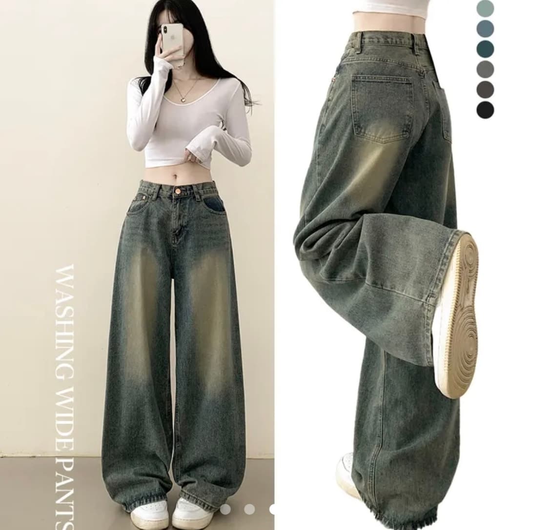 와이드 데님 벌룬청바지 (키큰녀) 상품이미지1