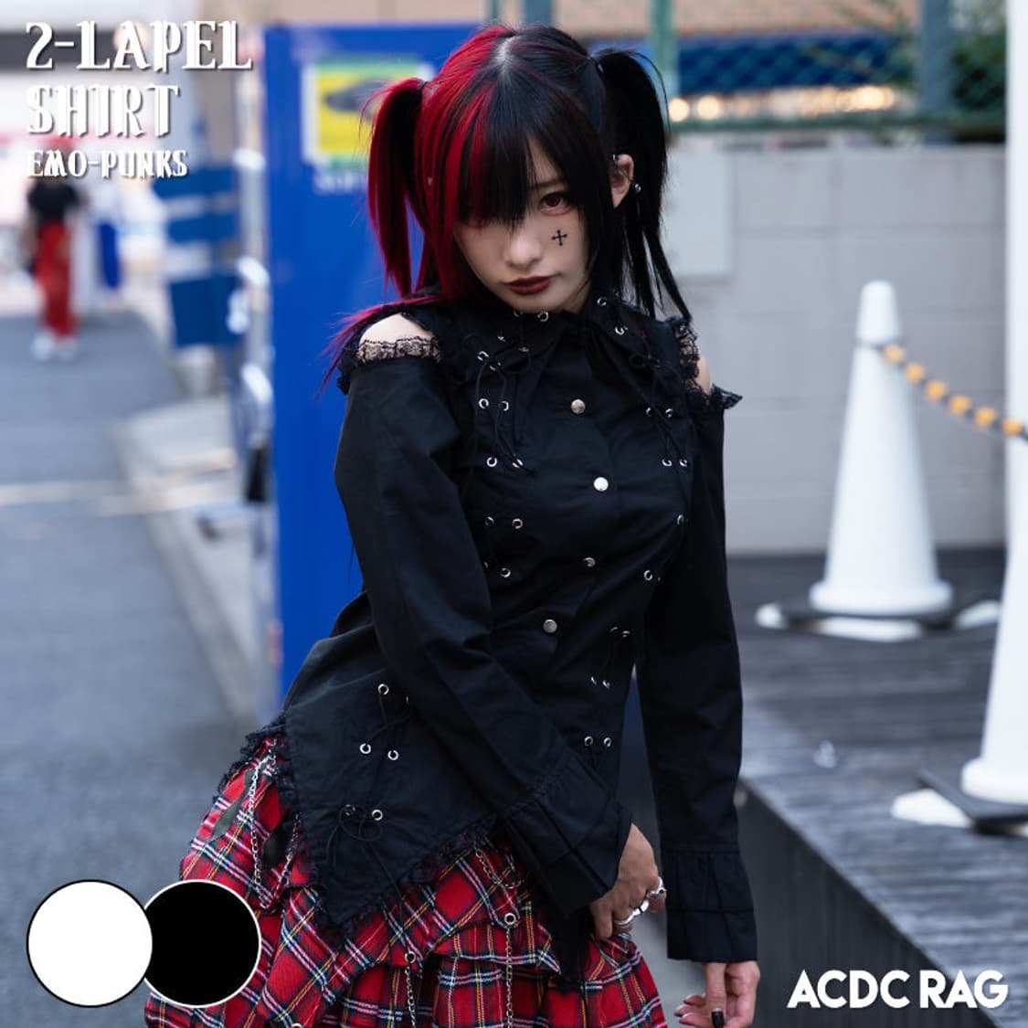 ACDC RAG 투 라펠 셔츠 블라우스 고스로리 서브컬쳐  상품이미지1