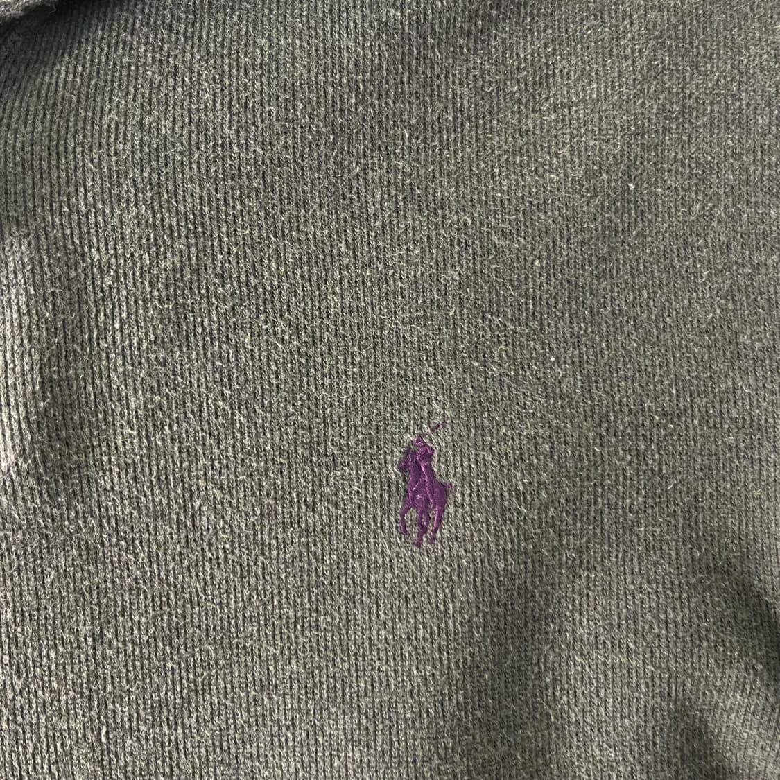 100 폴로랄프로렌 반집업 카키 코튼 니트 상품이미지3