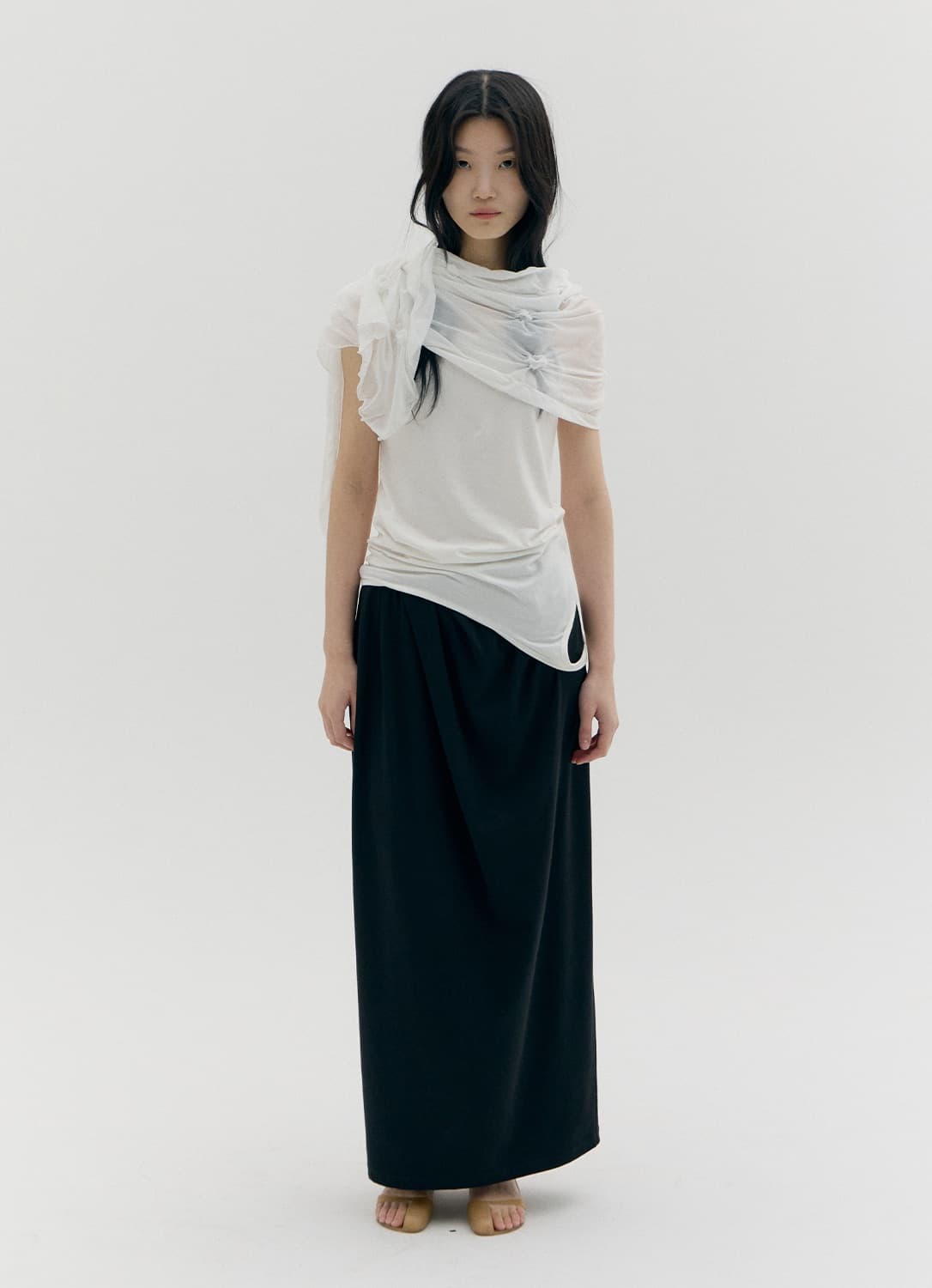 cacele 카셀 folded maxi skirt 상품이미지1