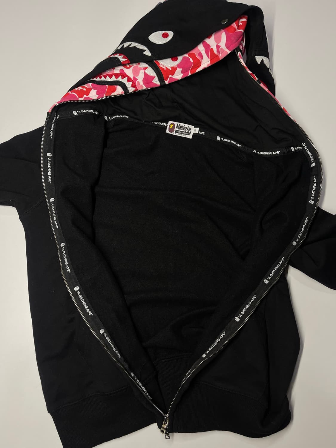 베이프 샤크 후드집업 핑크 카모 M 상품이미지7