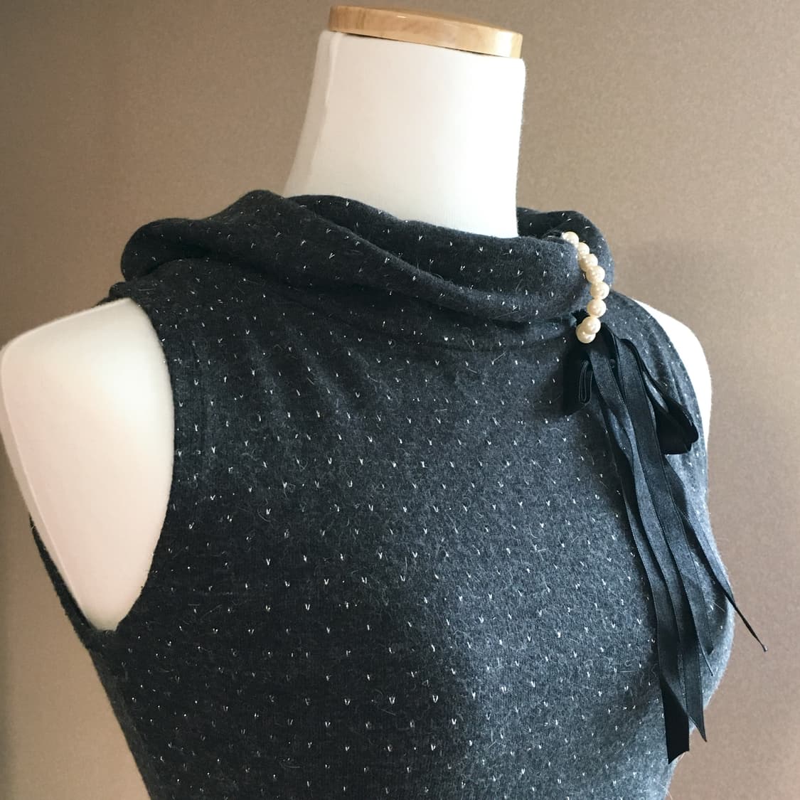 리본진주 도트 슬리브리스 상품이미지4