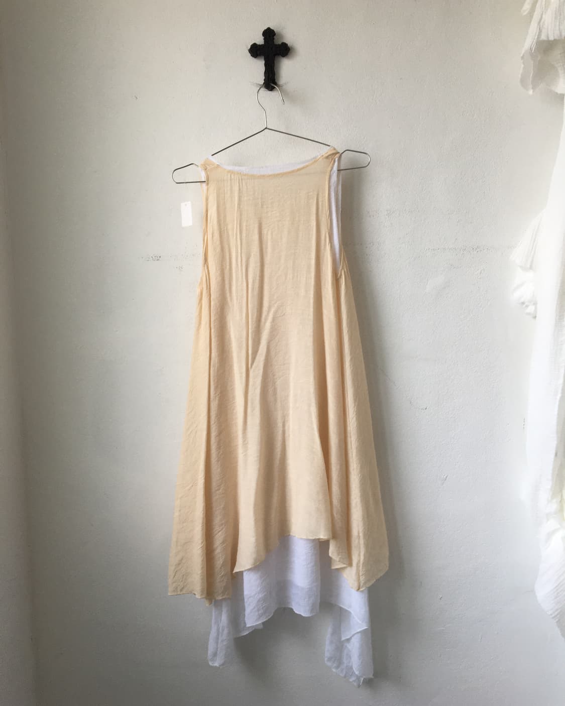 Layered point sleeveless unbalanced onep 상품이미지4
