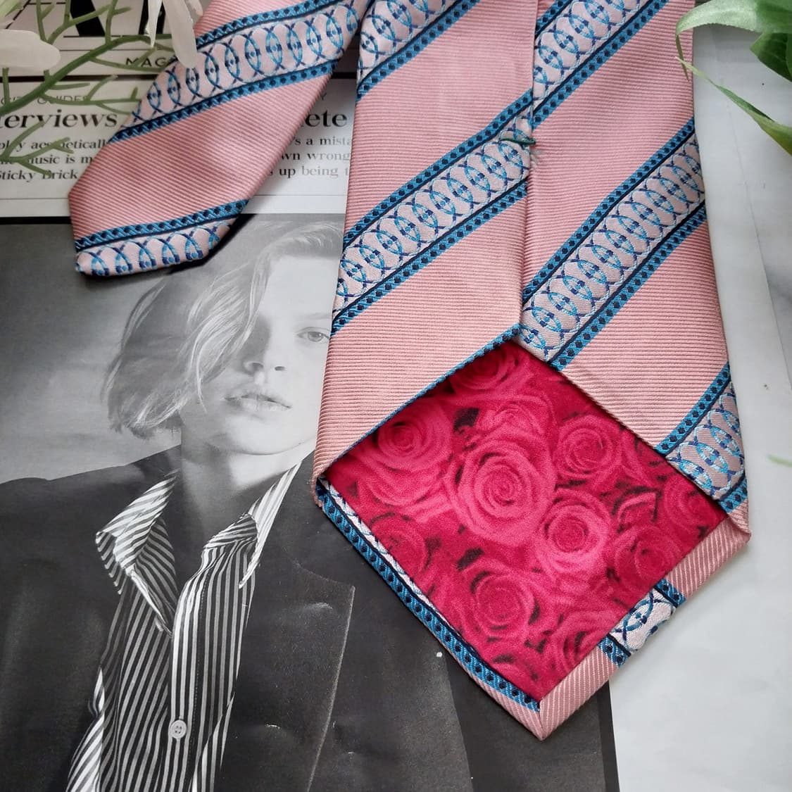 폴 스미스 실크 핑크&네이비 패턴 넥타이 9.5cm A-등급 K1425
 상품이미지6