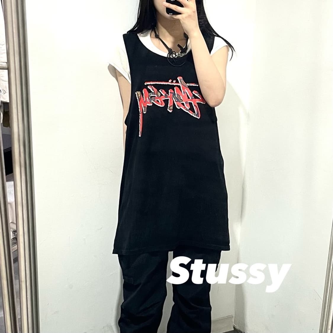 스투시 프린팅 슬리브리스 상품이미지1