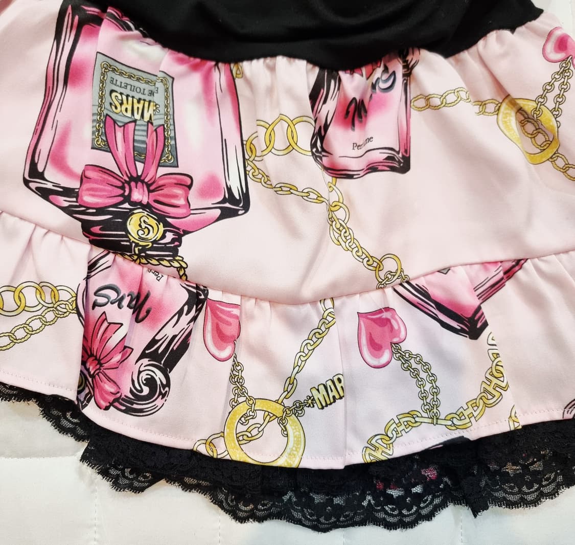 MARS(마즈) 핑크 퍼퓸 빅리본 언발 미니 스커트 상품이미지5