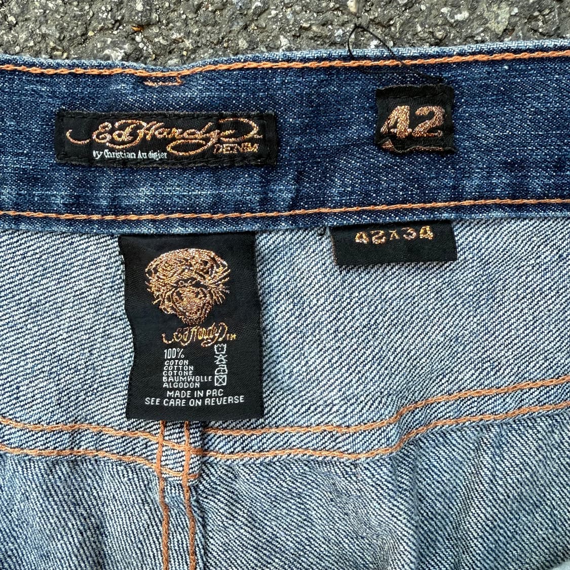 에드하디 스컬 자수 데님 팬츠 상품이미지4