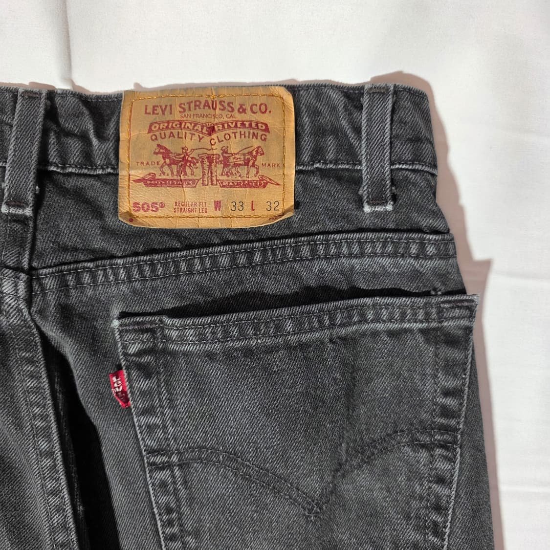 [W33L32]90s 리바이스 USA 505 블랙 데님 팬츠 상품이미지7