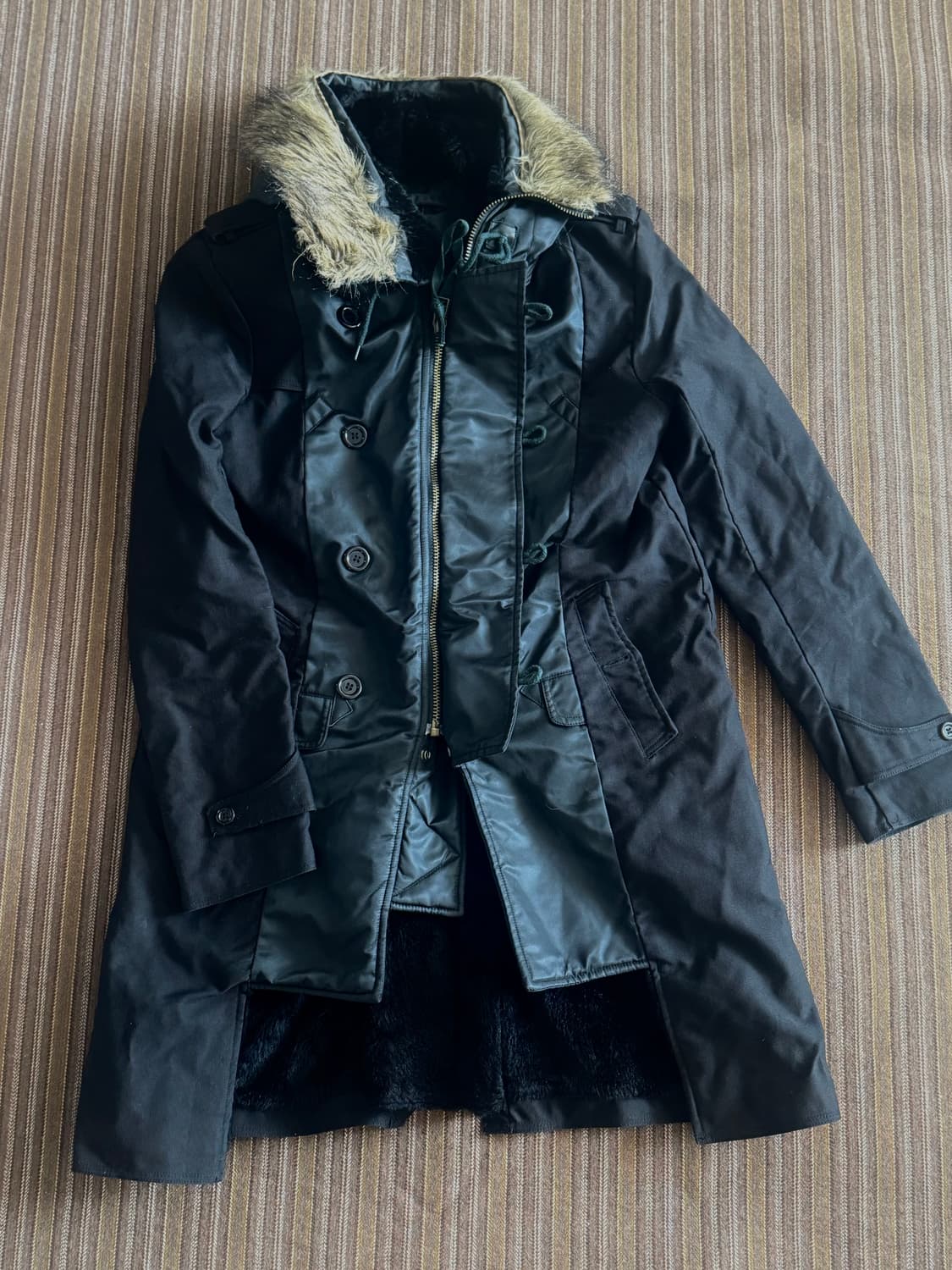 Mihara Yasuhiro 레이어링 퍼 코트 상품이미지1