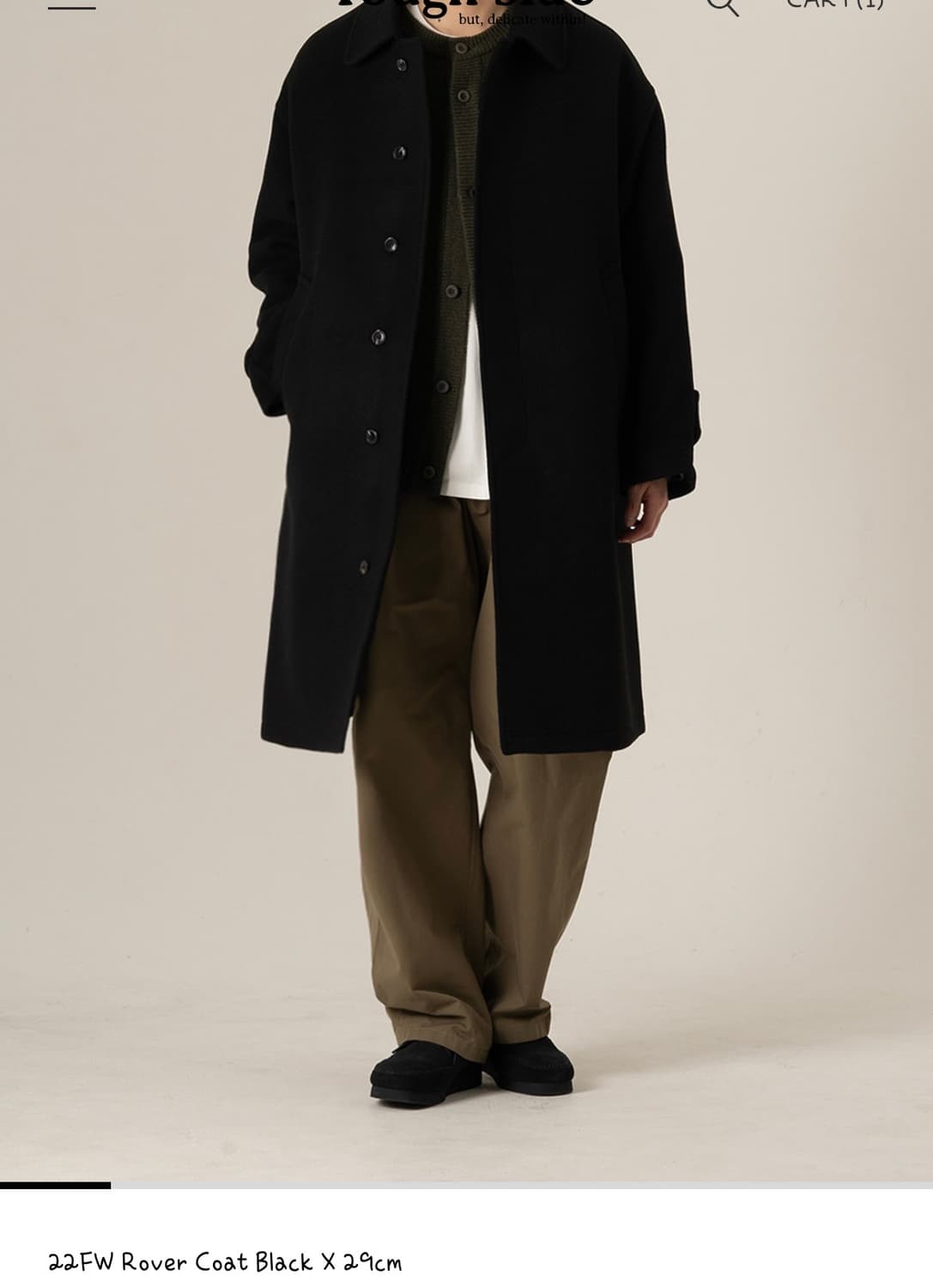 러프사이드 22fw 로버 코트 블랙 3사이즈 상품이미지1