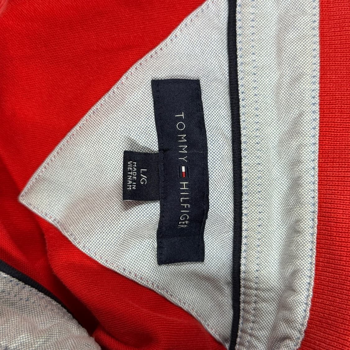 [해외L] 타미힐피거 레드 코튼 반팔 폴로티셔츠 상품이미지5