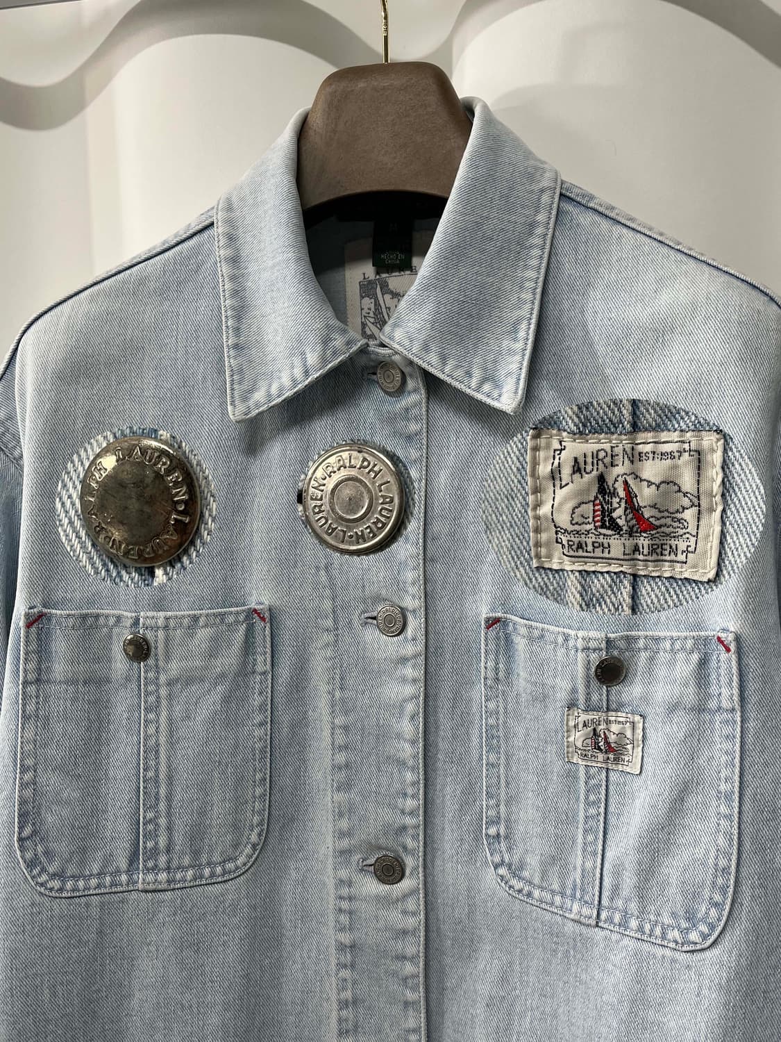 90's 폴로 랄프로렌 Naval 세일링 데님 초어 워크자켓 상품이미지4