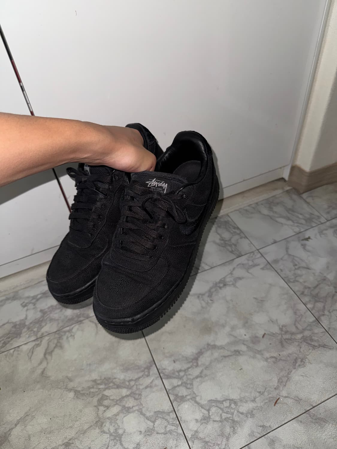 나이키 x 스투시 에어포스 1 로우 트리플 블랙 265 상품이미지2