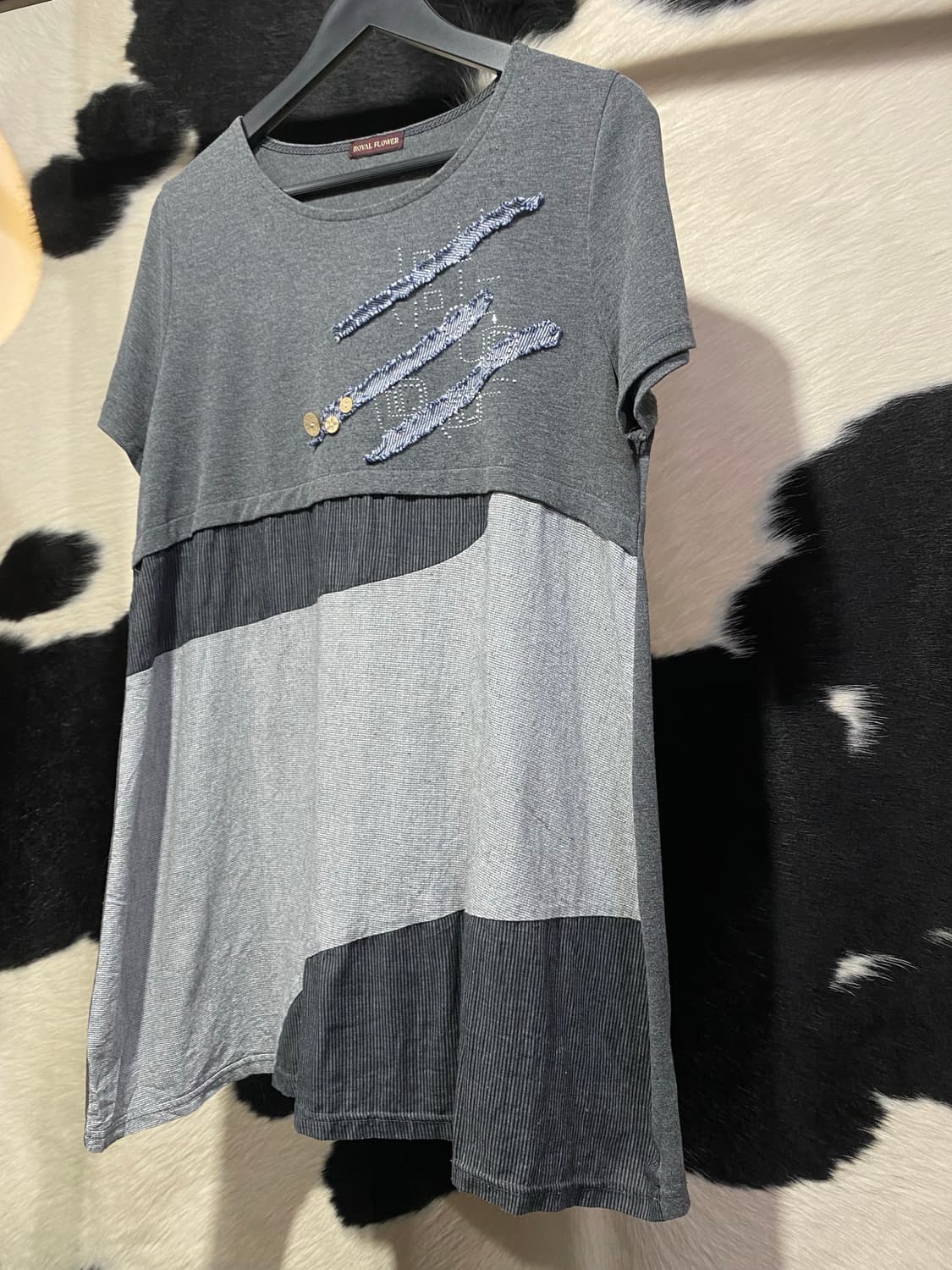 Royal flower 모리st 배색 롱 티셔츠 상품이미지4