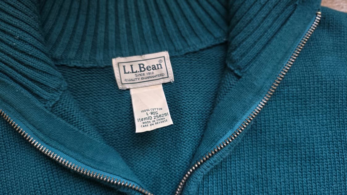 L.L.Bean 엘엘빈 반집업 니트 L ~ XL싸이즈 , 일본 발매 상품이미지2