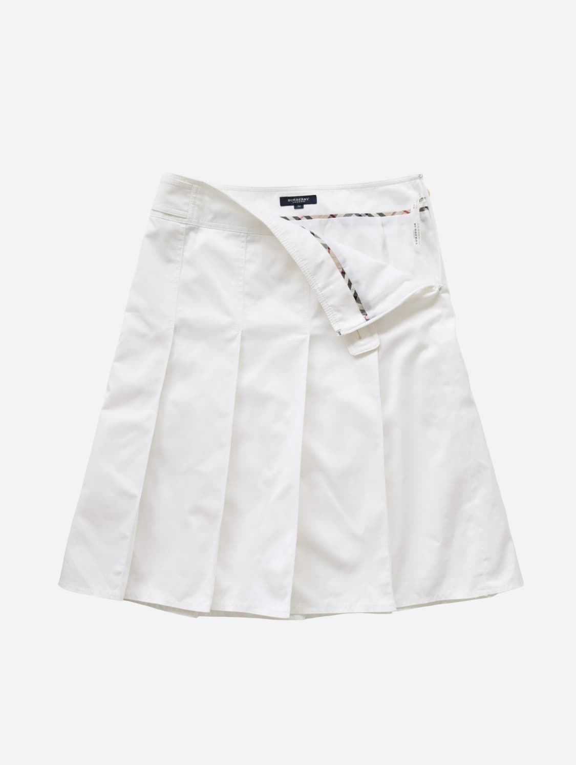 Burberry White Cotton Pleated Skirt 상품이미지1
