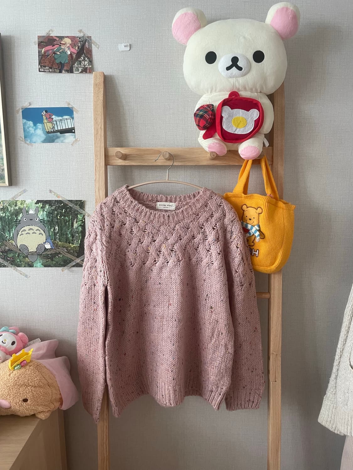 빈티지 핑크 꽈배기 니트🧶 상품이미지1