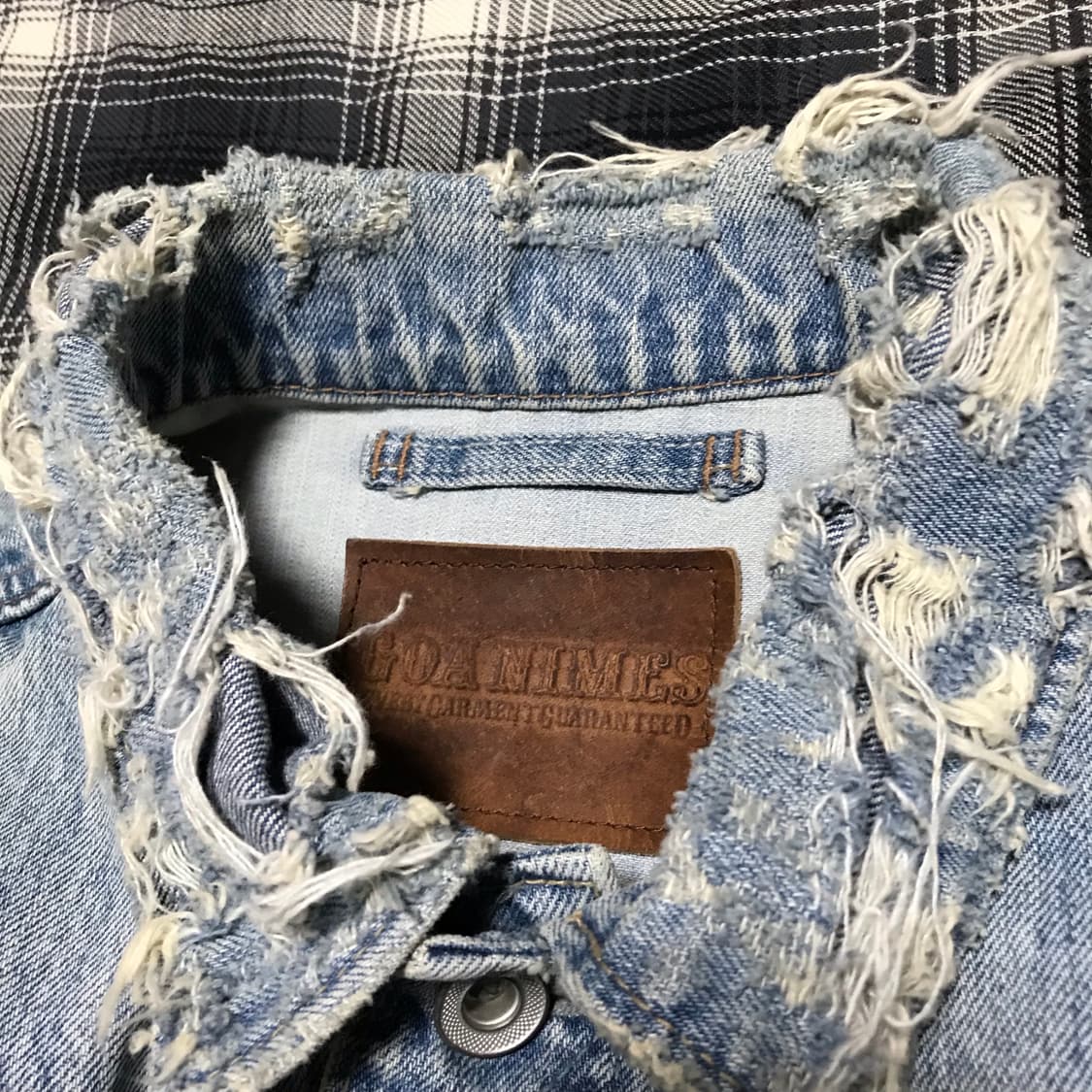 레어 90s 재팬 y2k Goa 디스트레드 데님 자켓 상품이미지4