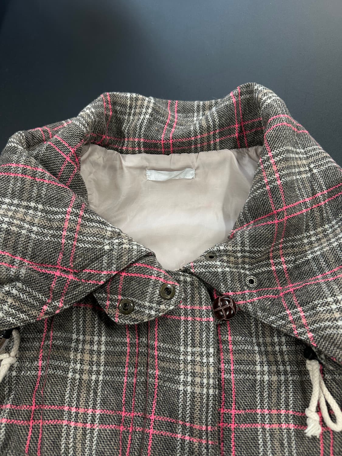 재팬빈티지 볼드넥 체크 봄버 베스트 상품이미지8