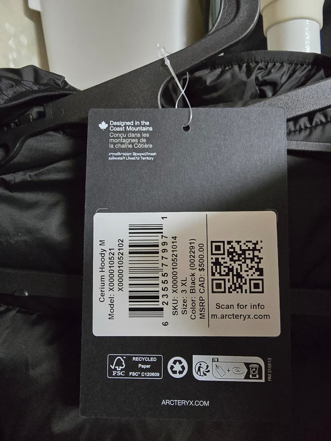 아크테릭스 세륨 후디 블랙_3xl(xxxl) 상품이미지5