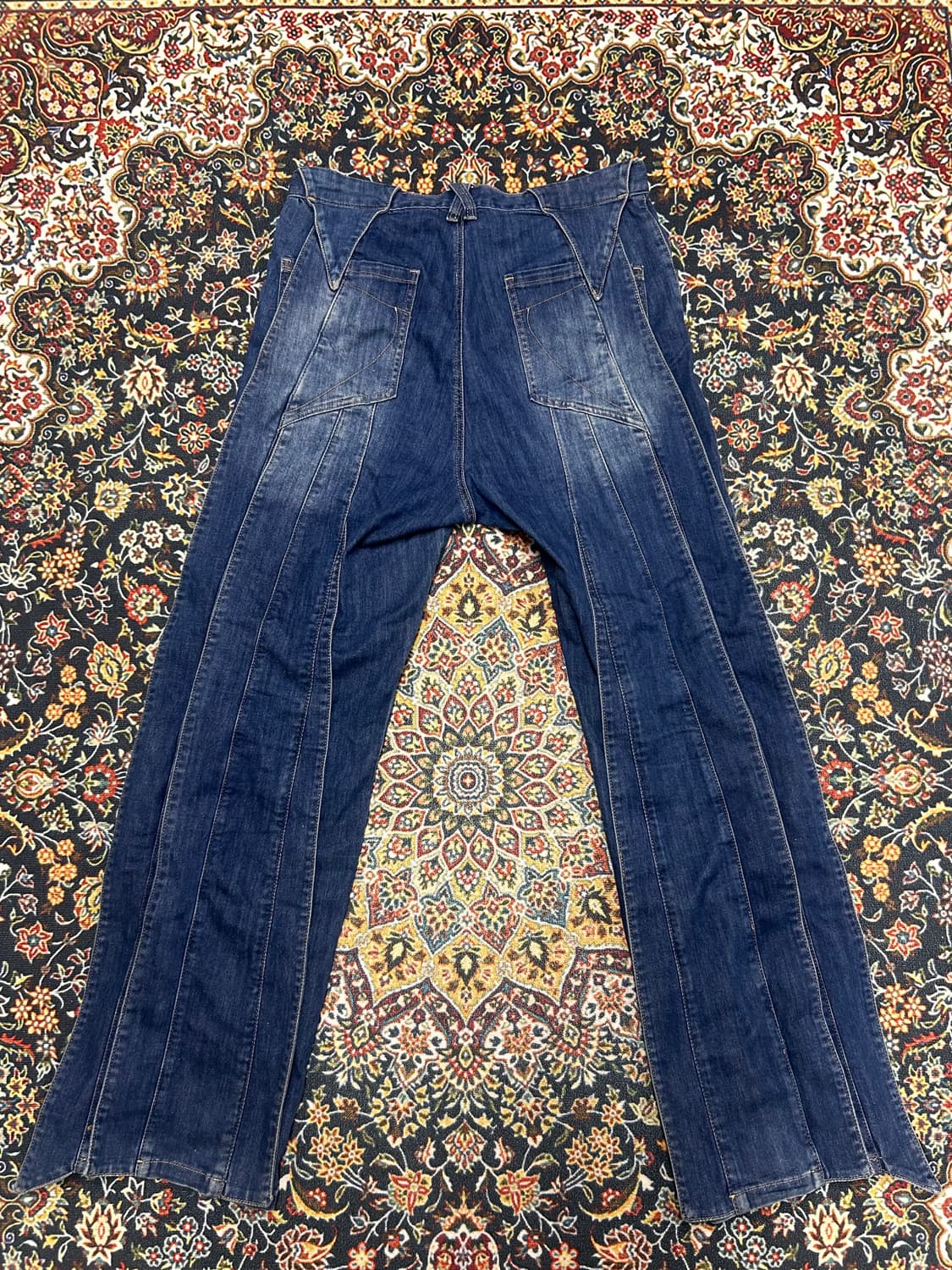 유니크 절개 디테일 스판 데님 팬츠 상품이미지3