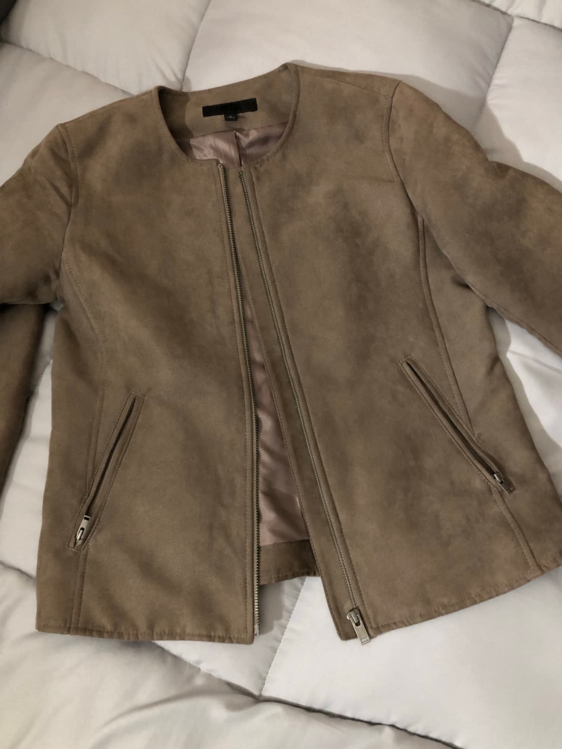 유니클로 스웨이드 자켓 베이지 상품이미지3