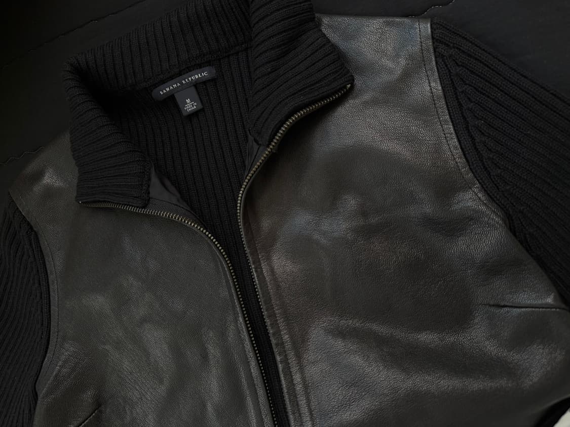 여성 빈티지 가죽 니트 자켓 상품이미지1