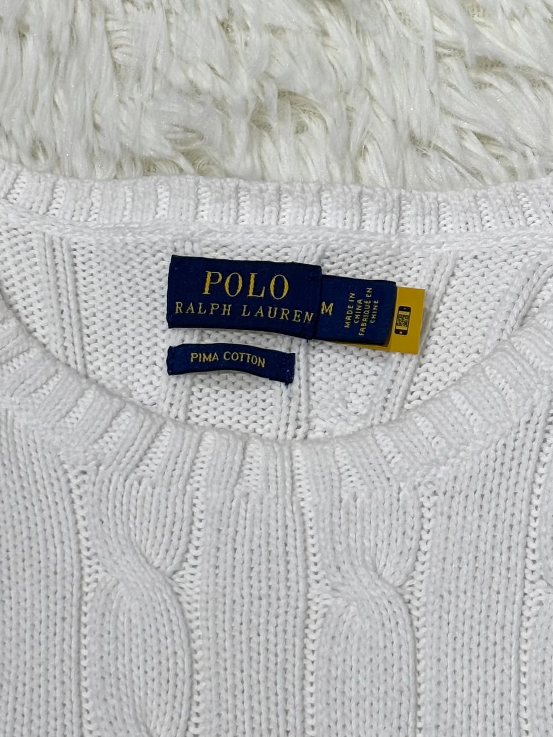 폴로랄프로렌 qr 네이비포니 화이트 케이블 니트 상품이미지6