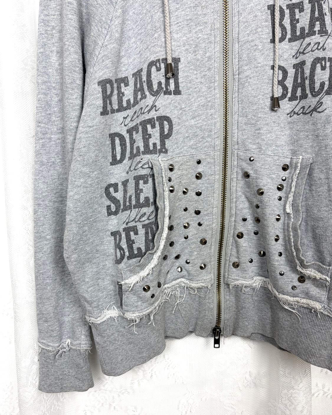 GHOST OF HARLEM Stud Hooded Zip-Up 상품이미지3