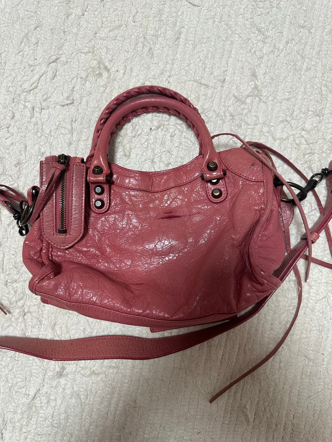 발렌시아가 모터백 숄더백 미니 핑크 상품이미지2