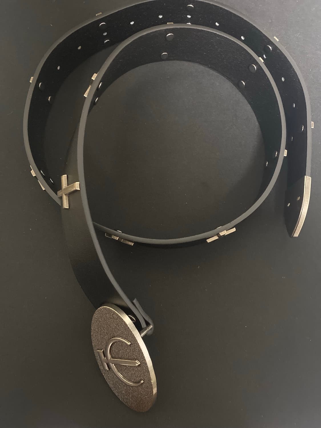 고딕 크로스 버클 레더 벨트 상품이미지4