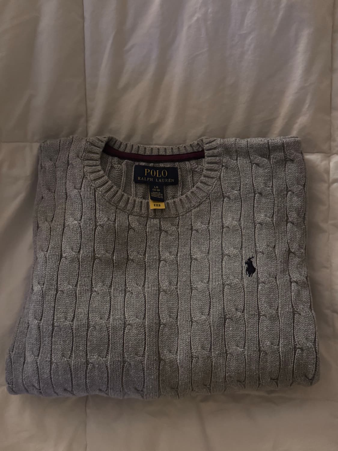 폴로 꽈배기 니트 그레이 상품이미지1