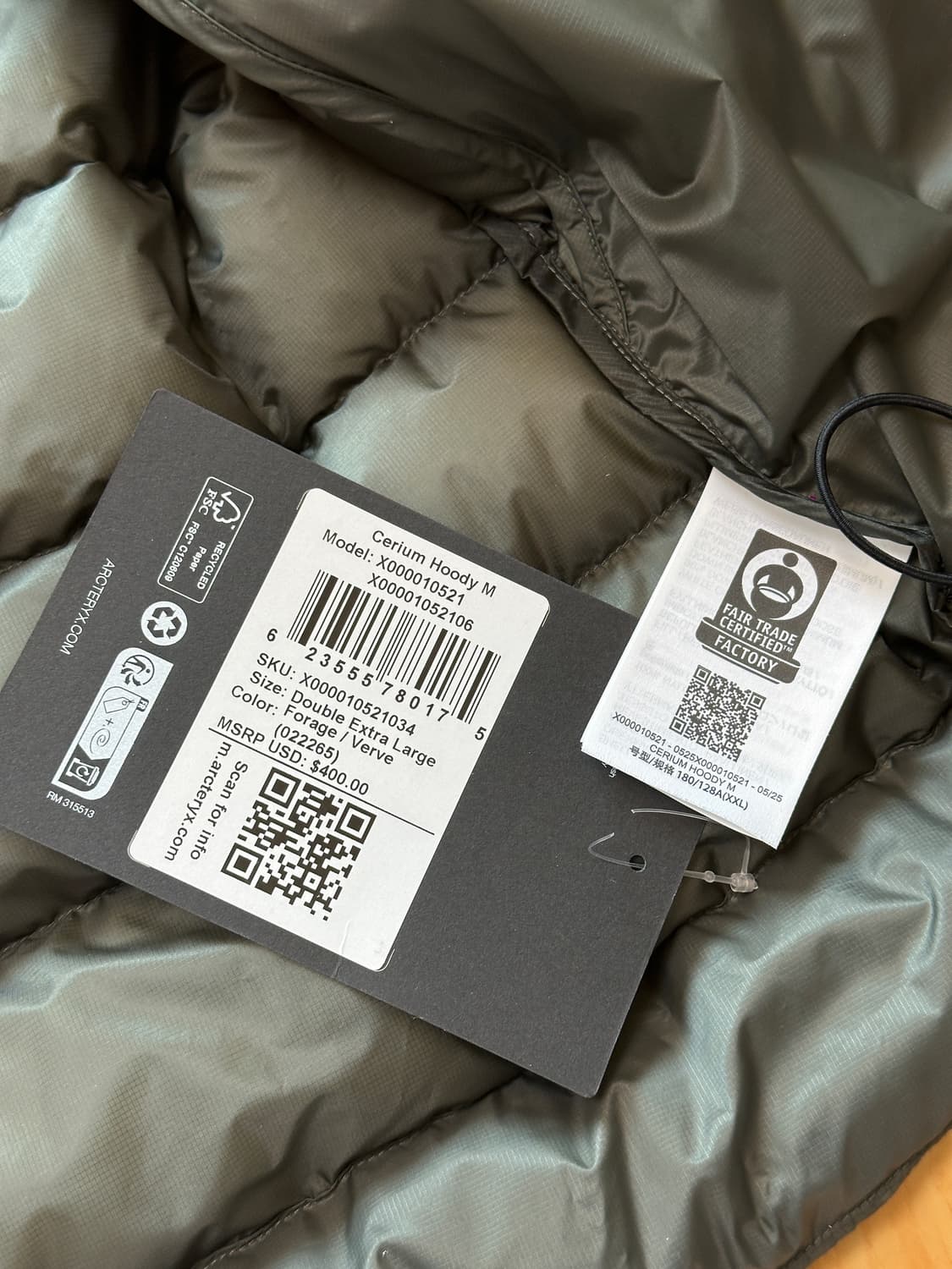 아크테릭스 세륨 후디 포리지 2XL XXL 상품이미지8