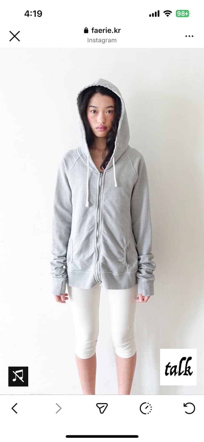 샵페어리 washed lily hoodie 그레이 상품이미지1