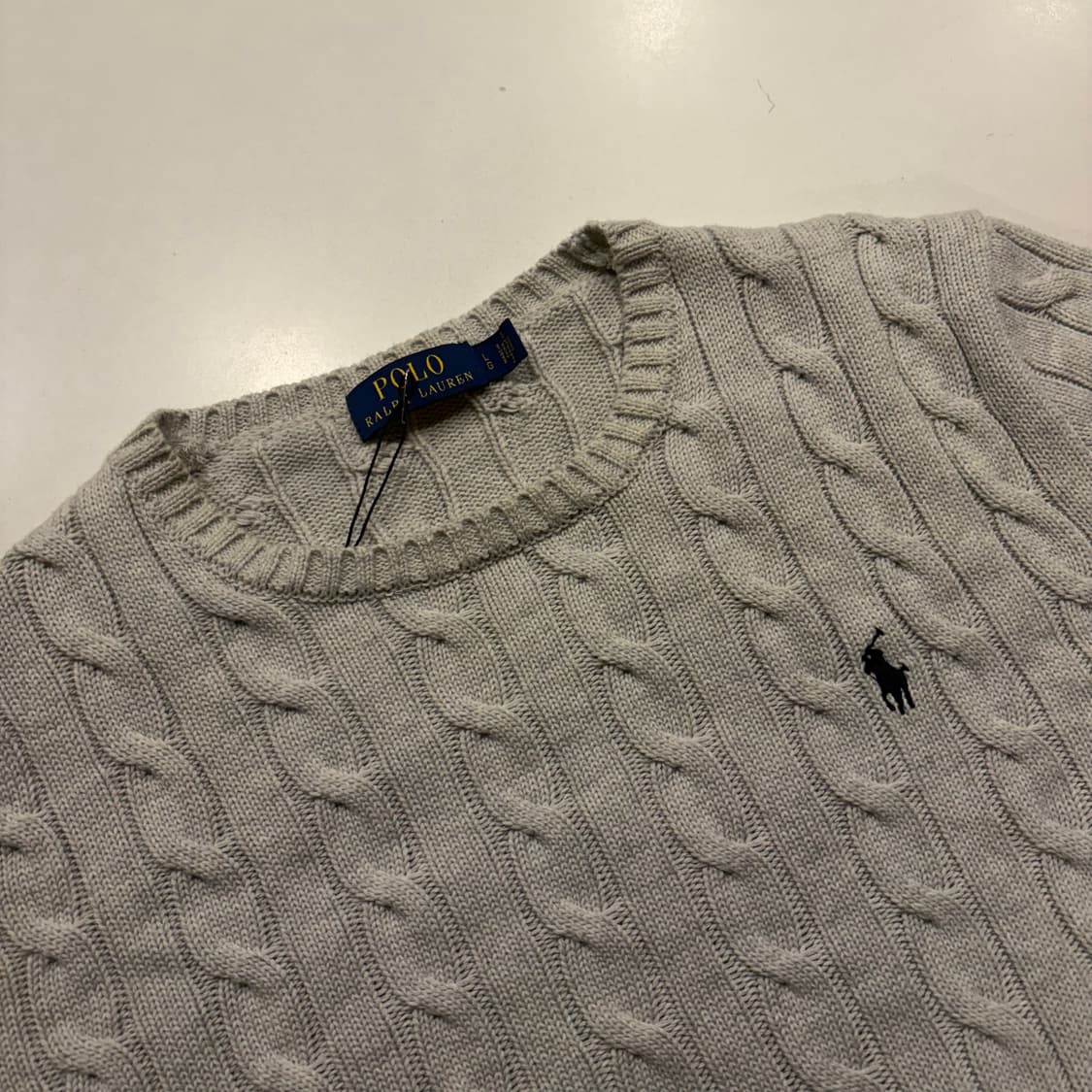 [L] 폴로 랄프로렌 케이블 니트 그레이 스웨터 D207 상품이미지3
