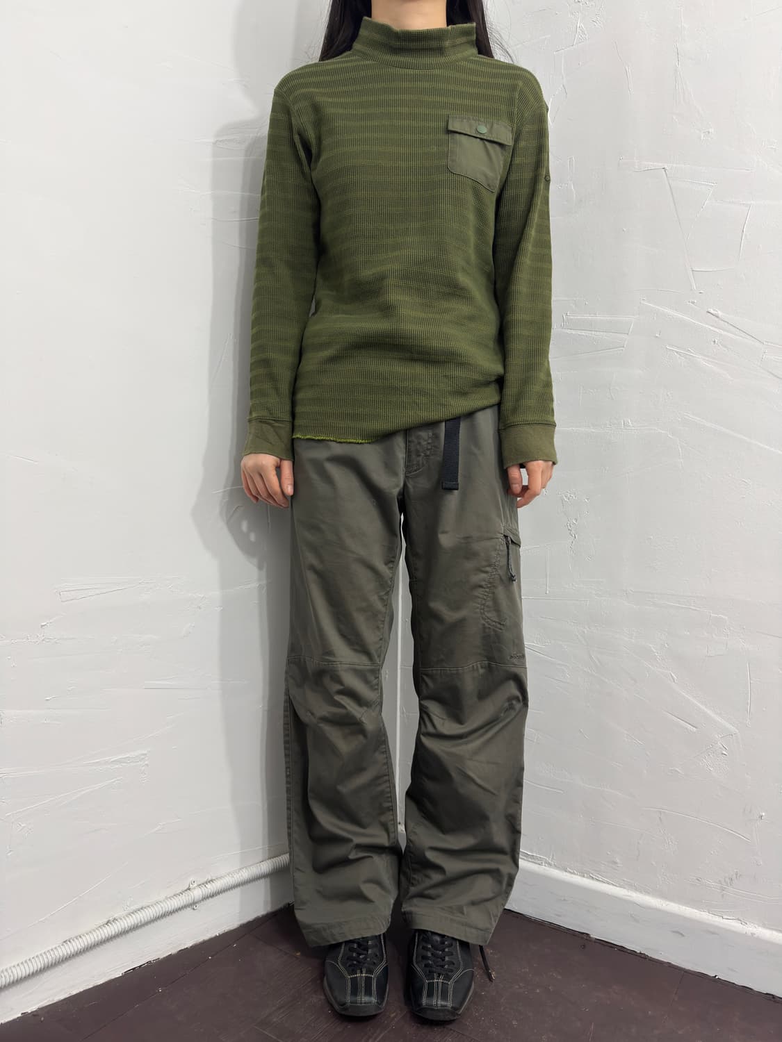 columbia green stripe top 상품이미지2