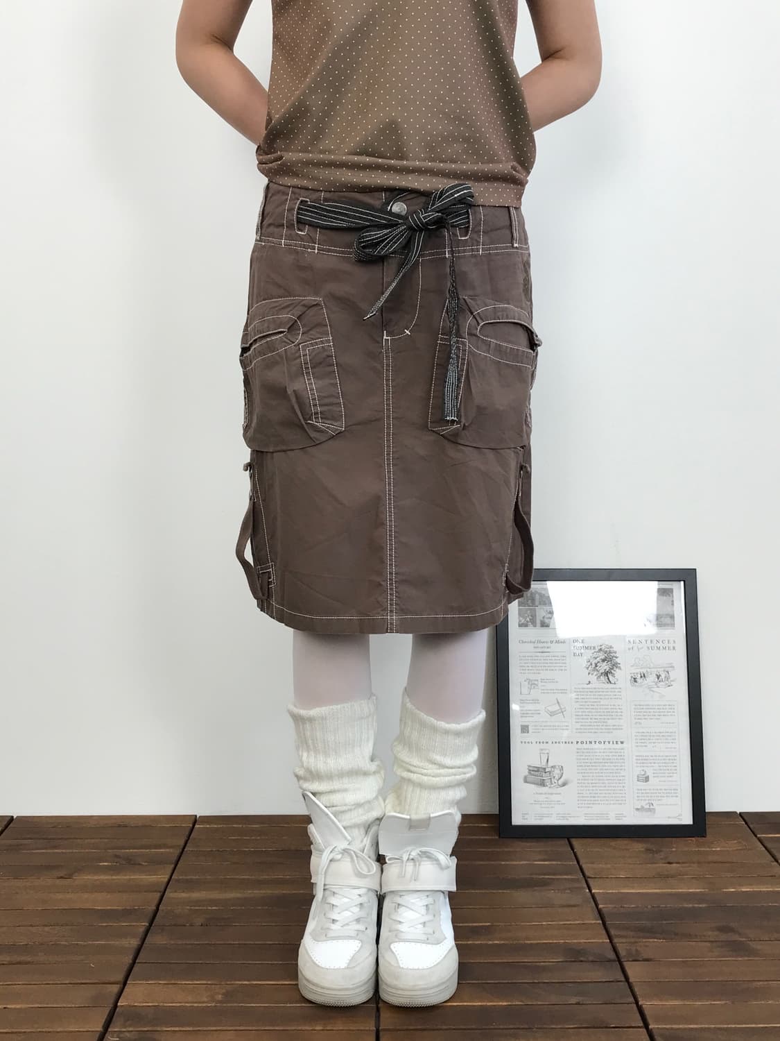 Diesel Brown Utility Cargo Midi Skirt  상품이미지1