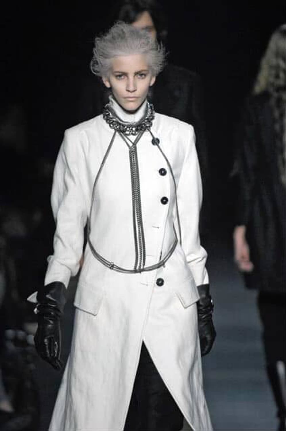 Ann Demeulemeester fw07 화이트 울코트  상품이미지1