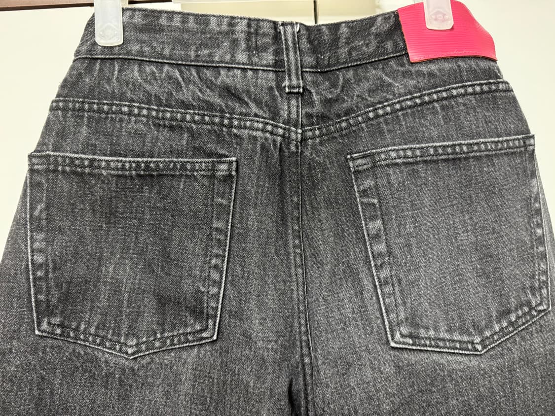 포트너스 라이트 투턱 와이드 진 블랙 M 상품이미지3