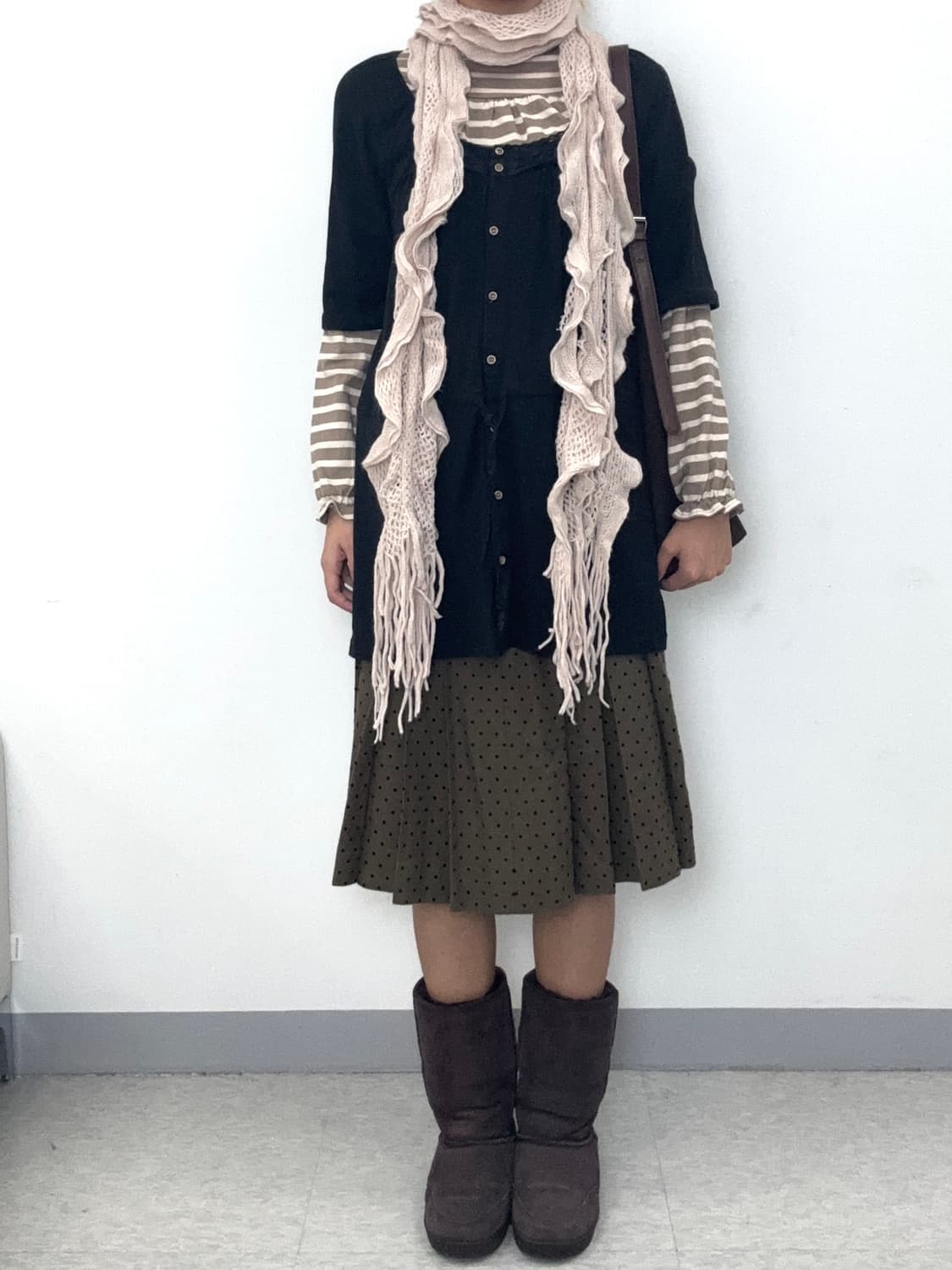 빈티지 도트 플리츠 울 스커트 상품이미지7