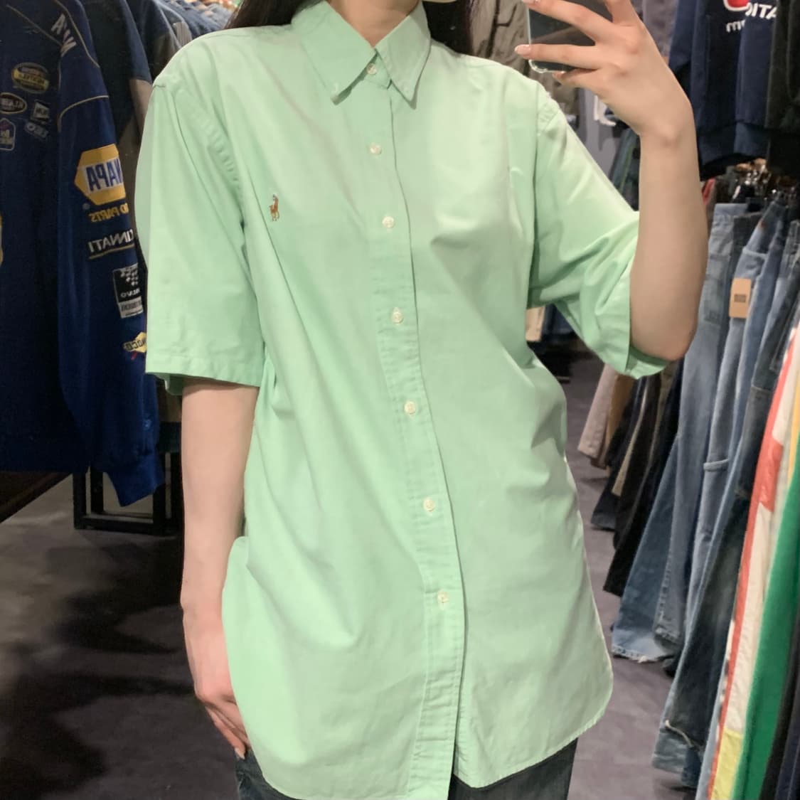 [IM] 폴로 랄프로렌 반팔 린넨 셔츠 라이트 그린 상품이미지5