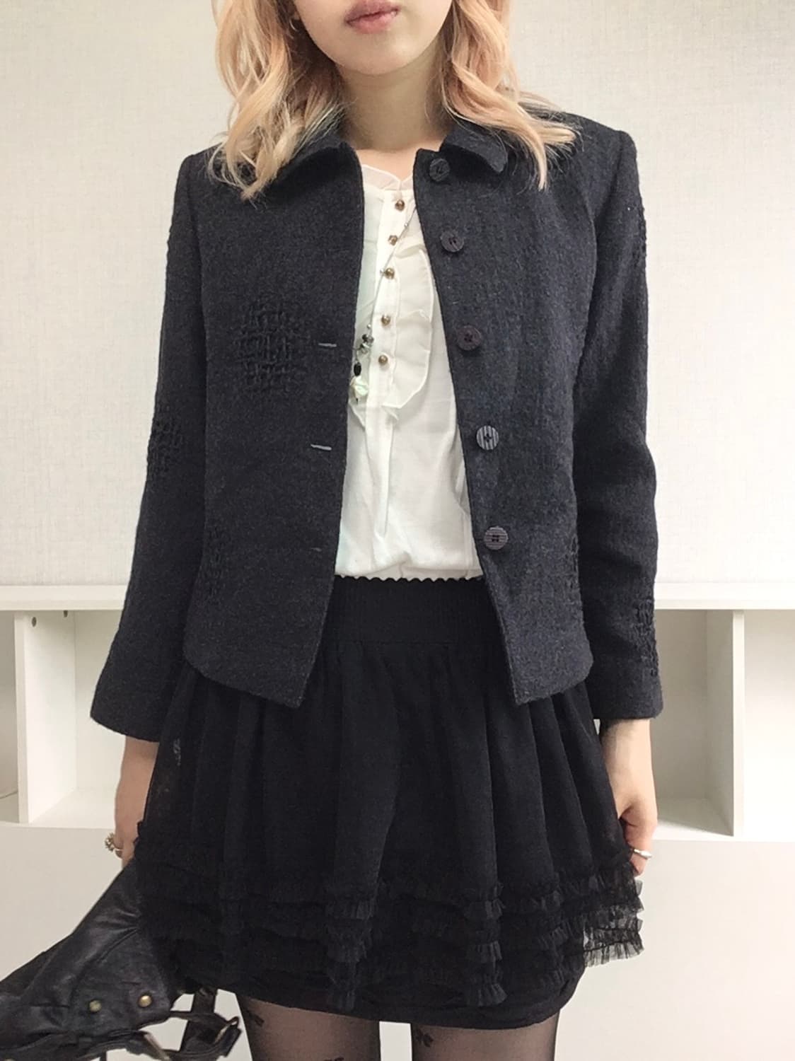 jpn vintage charcoal wool jacket 상품이미지2