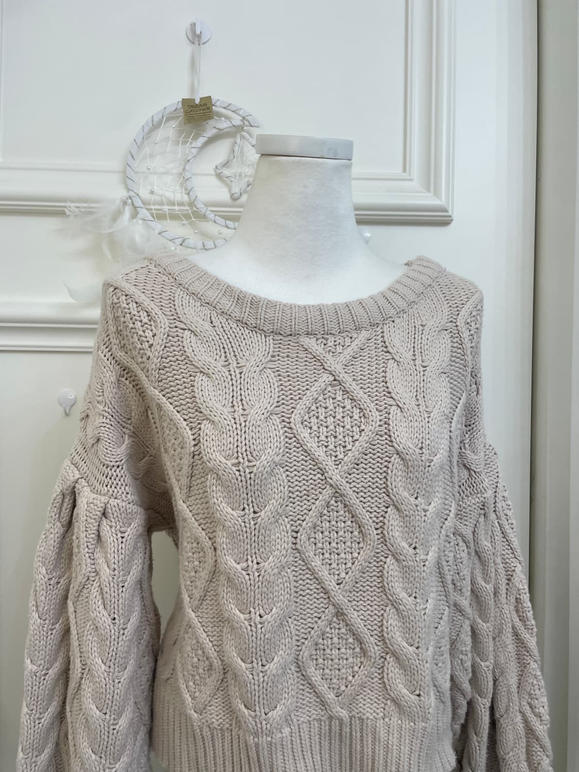 pink ivory twist back bow crop sweater 상품이미지5