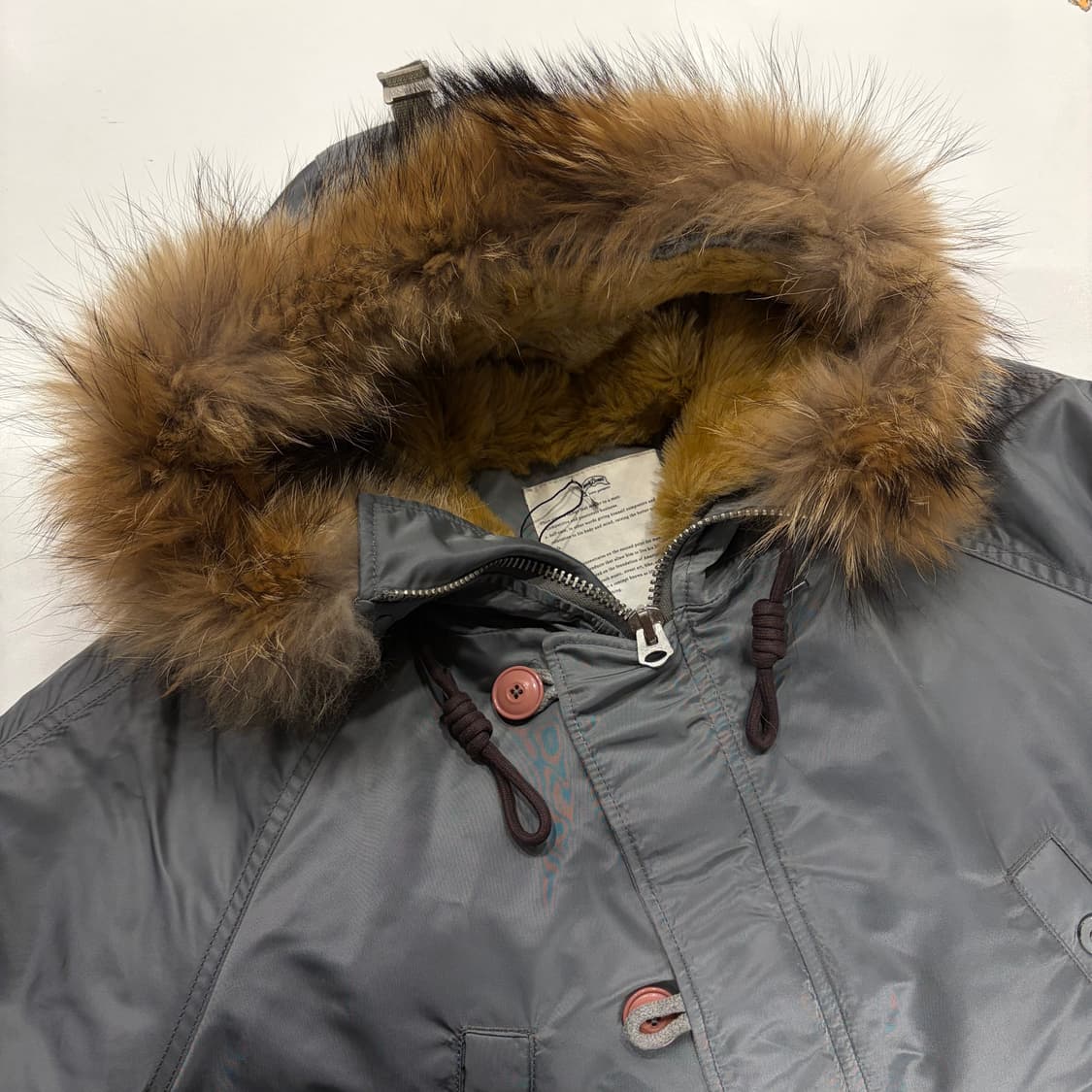 [S] 누드본즈 N.D.B.S 후드 N-3B 야상 점퍼 그레이 B852 상품이미지3