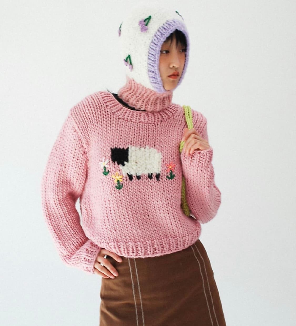 카케키코쿠 kakekikoku 양 자수 니트 상품이미지1