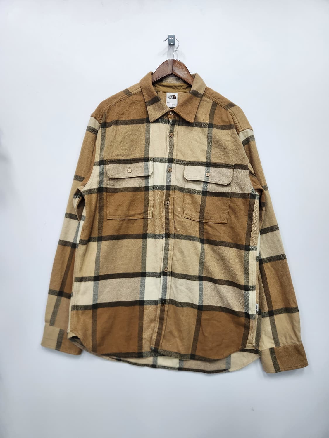 노스페이스 베이지 체크셔츠 상품이미지1