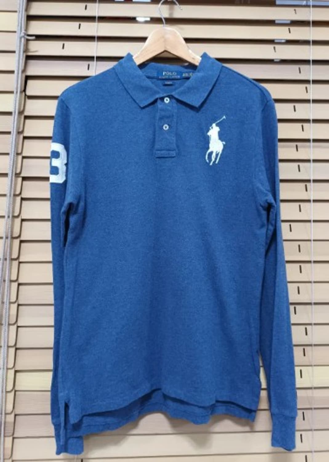폴로 랄프로렌 보이즈 블루카라긴팔티셔츠 슬림핏 XL/TG (18-20) 상품이미지2